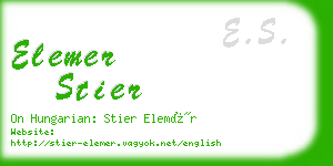 elemer stier business card